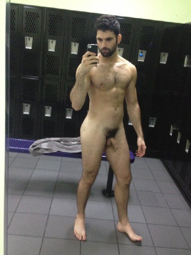 Naked men locker room