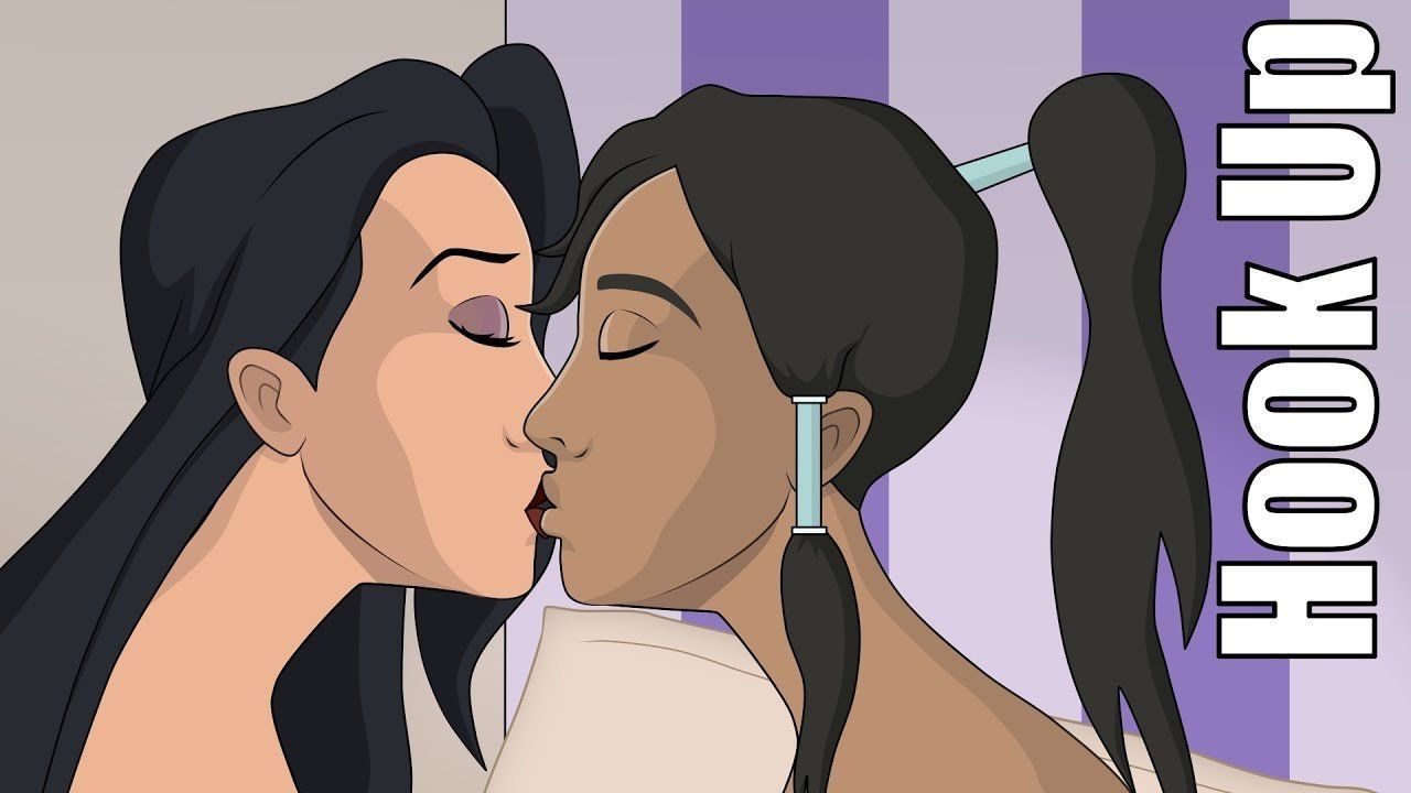 Cartoon kissing lesbian
