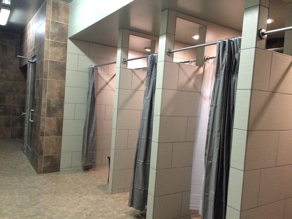 Womens locker room shower