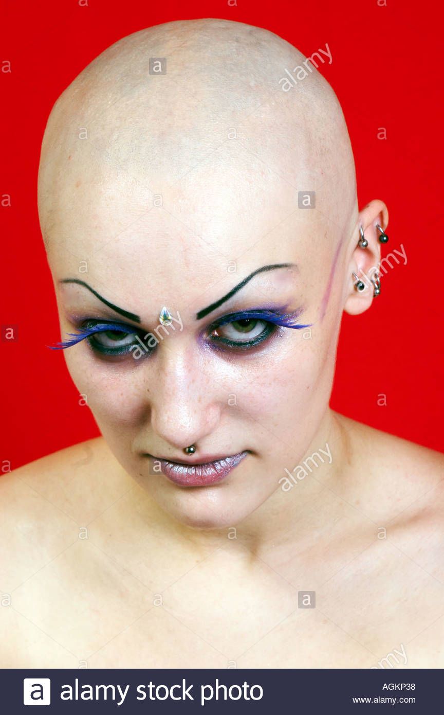 Bald slut stock photo