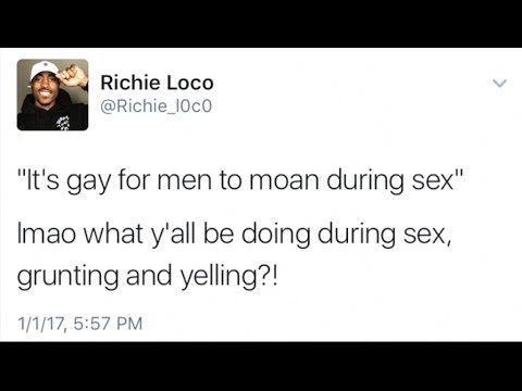 Gay men having sex and groaning
