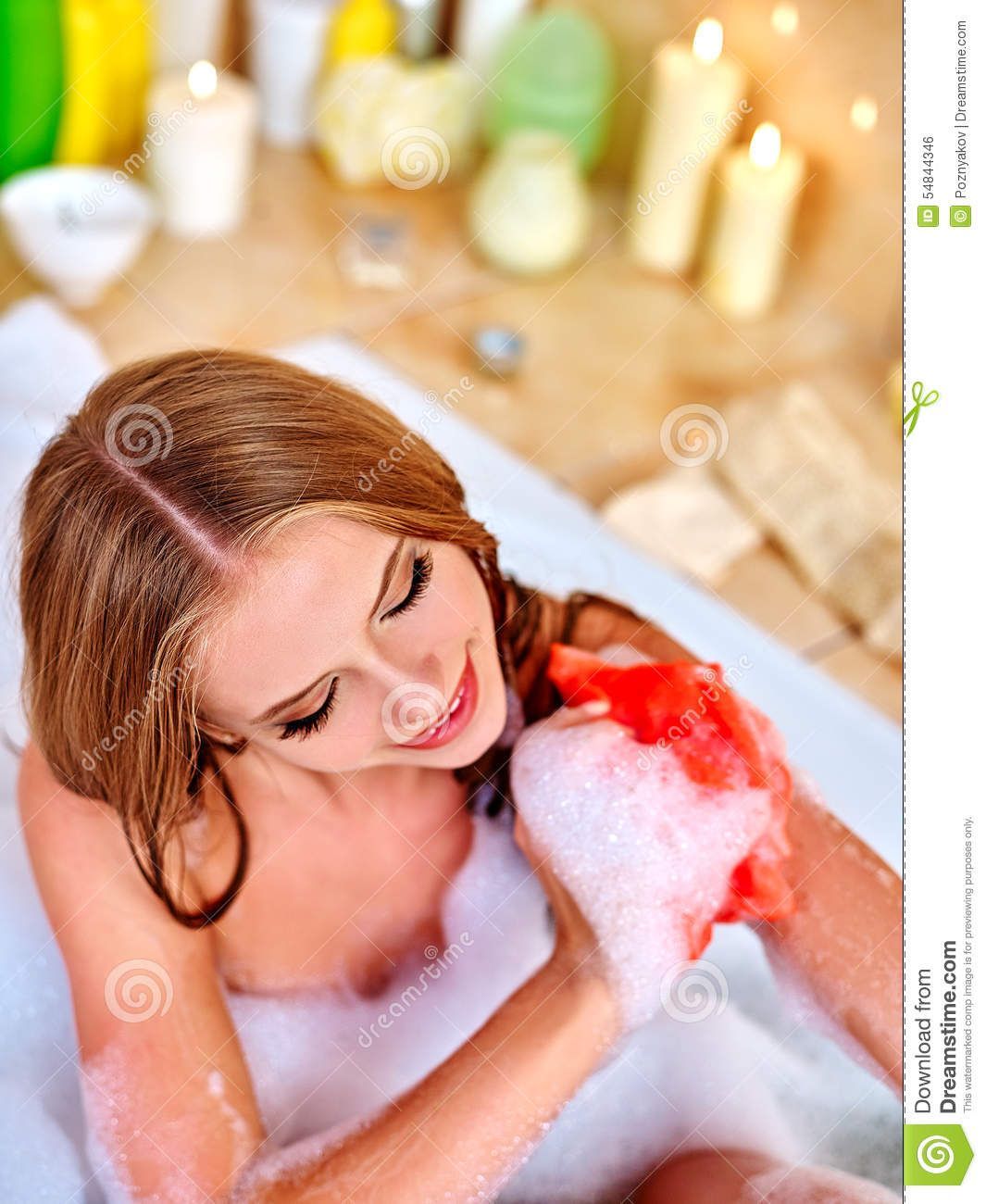 Bath lesbian taking