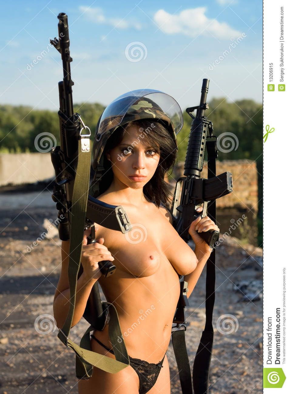Sexy naked girls with guns