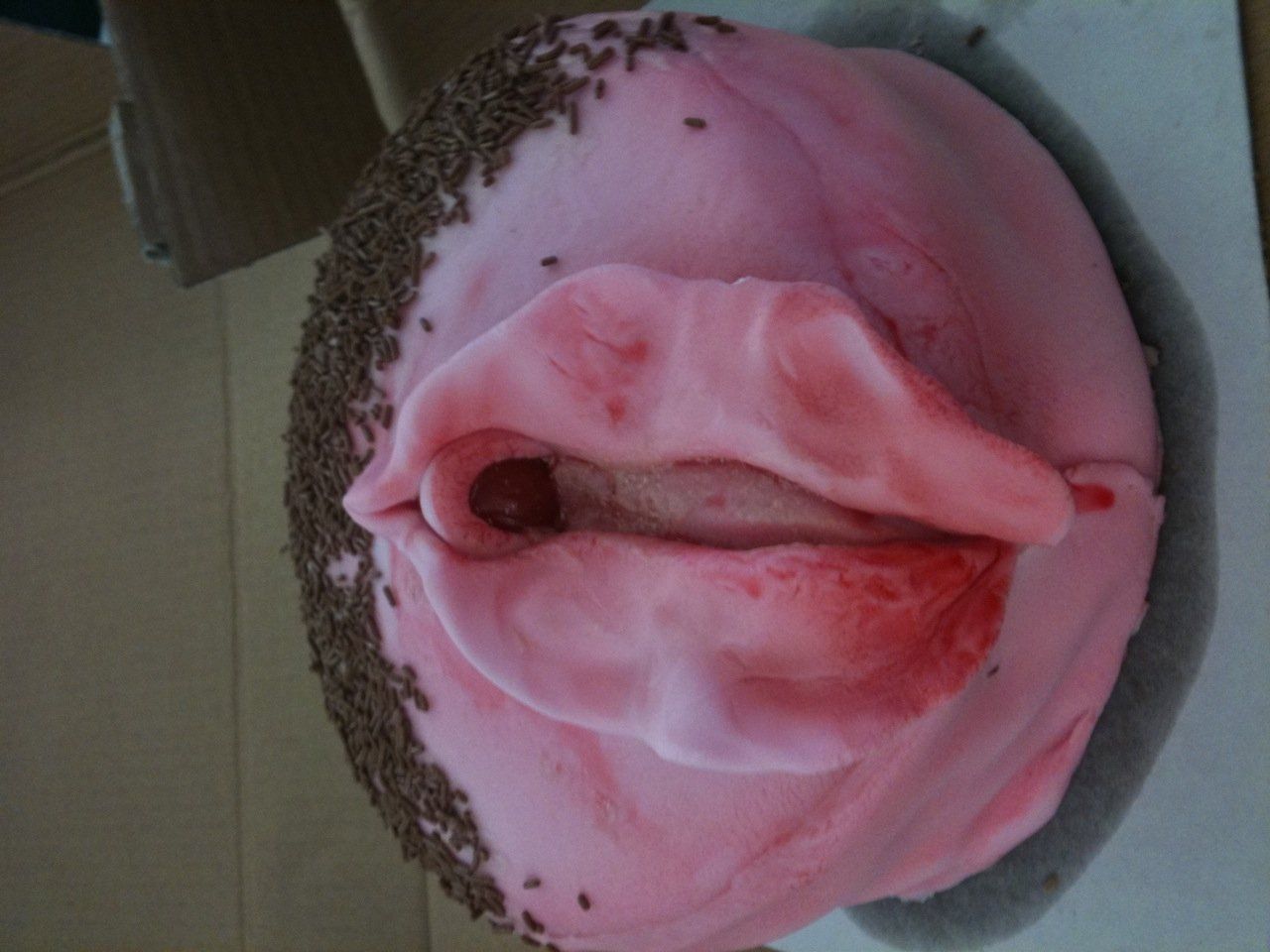 Cake shaped like a vagina