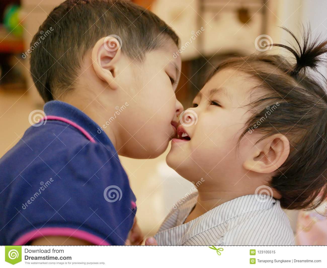 Asian girl kissing