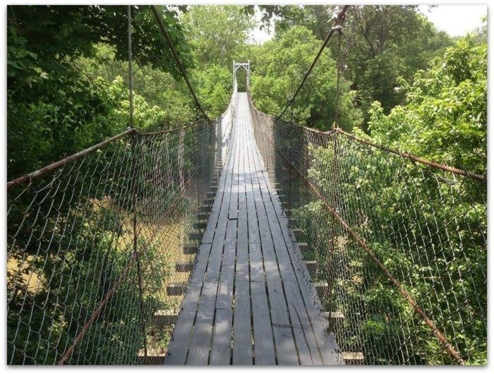 best of Swinging suspension creek bridge Choctaw