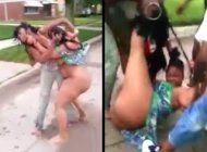 Nude black girl fights