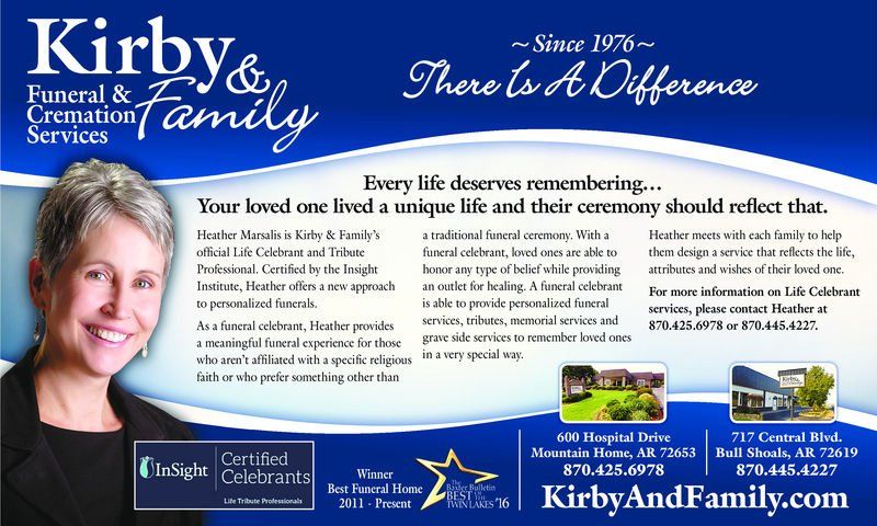 Lightning reccomend Kirby funeral home in mountain home arkansas