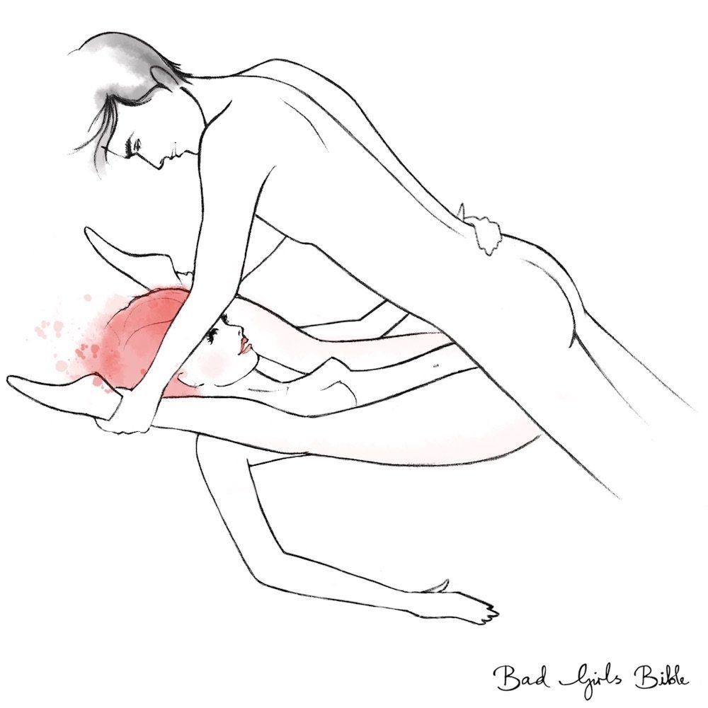 Knees on chest sex position
