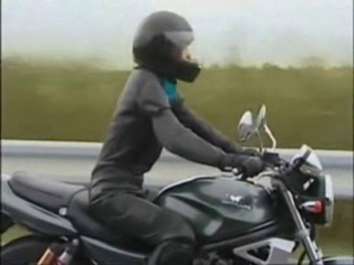 Naked girls masturbate on a motorcycle