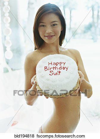 Happy birthday cake nude babe