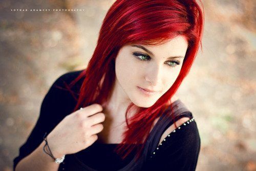 Redhead girl with green eyes